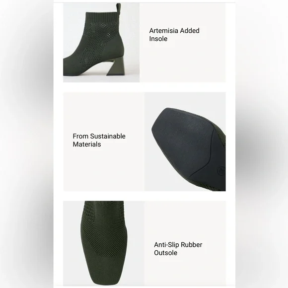 🩶NWT WOMENS VIVAIA MELISSA SQUARE TOE PERFORATED HEELED BOOTS SIZE 39 IN GREY - Picture 14 of 16